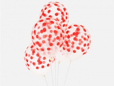 Ballons Confettis - rouge